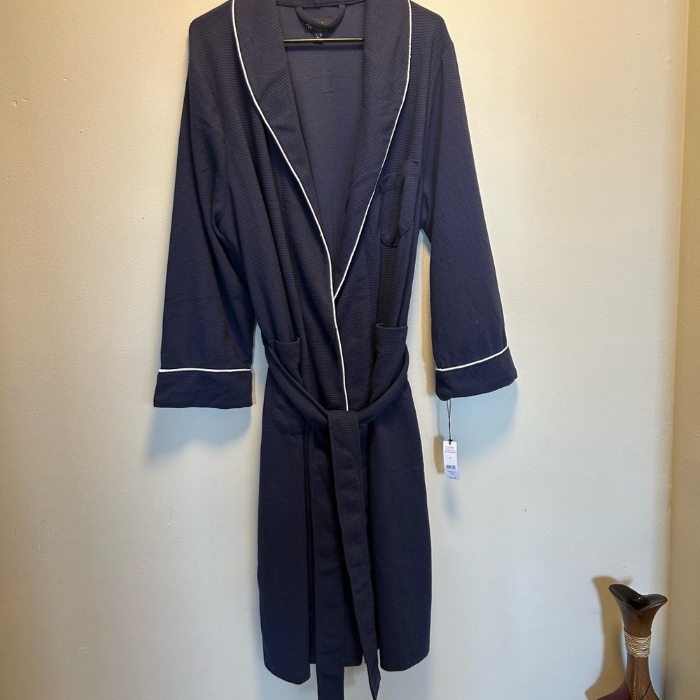 Navy Blue Robe with White Trim